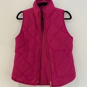 J Crew pink quilted puffer vest